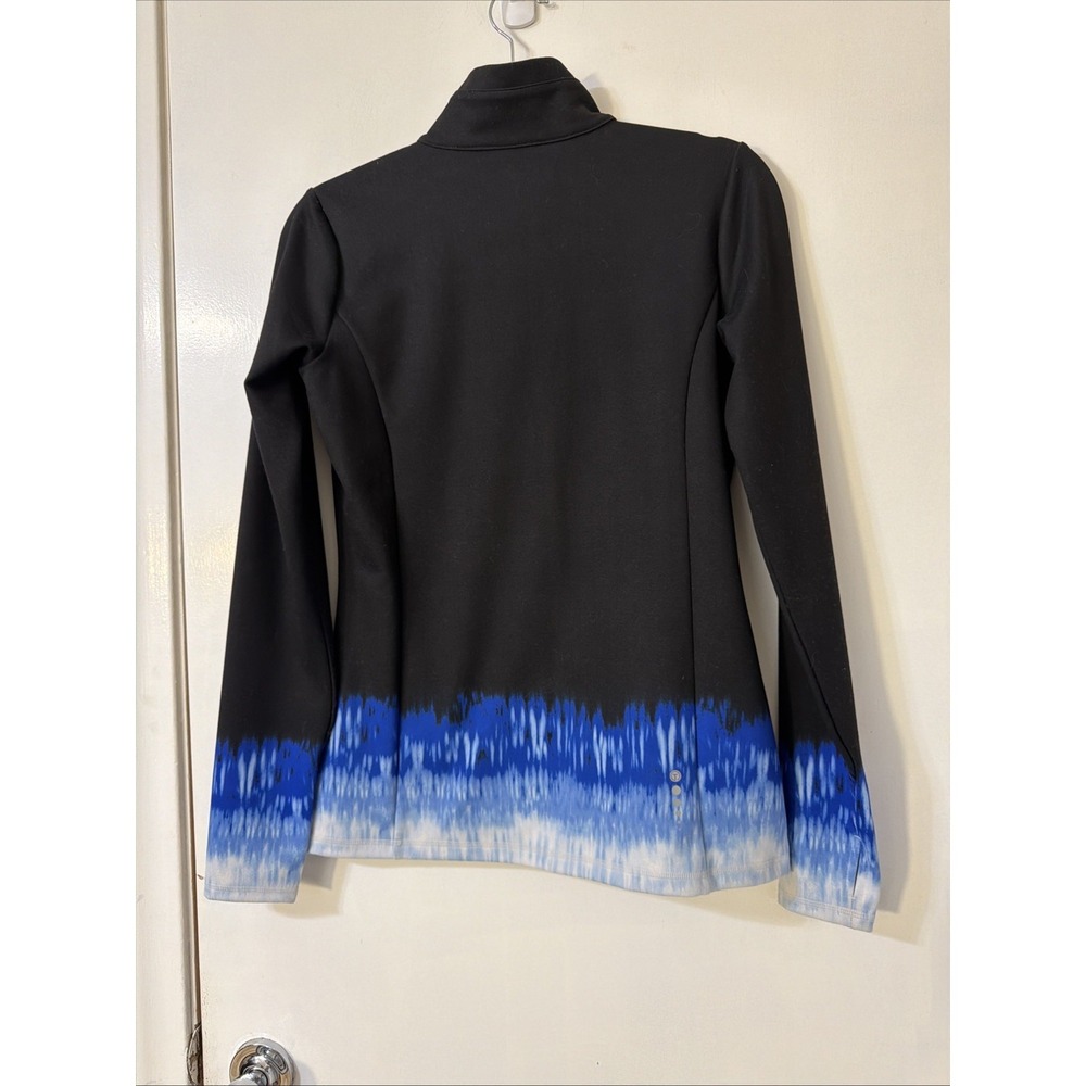 T by Talbots Ombré UPF 50+ Pullover Top Athletic Black Half Zip Scuba Size XS - Picture 2 of 5